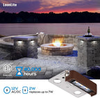 LEONLITE 4 Inch LED Hardscape Lighting, Update Retaining Wall Lights, LED Landscape Lighting, 12 AC/DC Paver Light Low Voltage, 2W Outdoor Step Lights, 5000K Daylight, ETL, Pack of 4