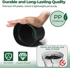 T4U 5 Inch Plant Pot 8-Pack, Plastic Pots with Drainage Hole and Saucer, Decorative Flower Pots Bulk for African Violet, Snake Plant, Succulent and All House Plants Indoor (8pcs 5" Pots, Black)