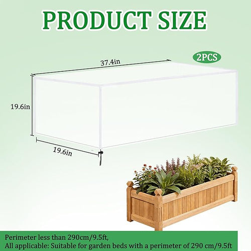 2 Pack Garden Netting for Raised Beds, 37.4" x 19.6" x 19.6" Garden Bed Insect Bird Netting Cover, Raised Garden Bed Plant Cover Mesh Pest Barrier Screen for Protecting Vegetables Fruits Flowers