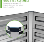 2PCS Galvanized Raised Garden Bed Kit,Vegetable Boxes-Rectangle Metal Flower Box,Large Planter Raised Beds Outdoor Garden for Planting,Fruit,Herb-Silver