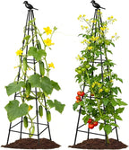 2 Pack Garden Trellis for Climbing Plants Outdoors, 70inch Tower Obelisk Trellis for Potted Climbing Plants, Plant Support for Potted Flowers, Roses, Tomatoes, Cucumbers & Vegetables