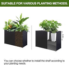 Metal Planter Box Rectangular Block - Modern Outdoor Galvanized Steel Long Box Planters All-Weather Use with Drainage Holes for Patio/Porch, 35.5×24×12IN