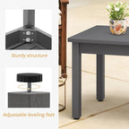 LUE BONA Outdoor Coffee Table Rectangle, 42.5" HDPS Patio Coffee Tables for Outside, All Weather Patio Coffee Table with Slatted Tabletop for Deck, Garden, Balcony, Indoor or Outdoor Use, Dark Gray