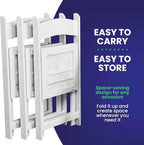 SIMPLEX 4 White Folding Chairs – Resin Stackable Foldable Chairs with Padded Seats – Comfortable White Folding Chairs for Indoor/Outdoor Events – Lightweight Resin Chairs (4 Pack)