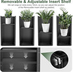 Metal Large Planter Box 15" L x 15" W x 30" H 2 Pack, Heavy Duty Tall Rectangle Outdoor Planter Box with Removable Insert Shelves for Porch, Garden, Patio, Yard (Black)