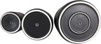Amazon Basics Fluted Ceramic Round Planters with Drainage Hole, Indoor Outdoor Flower Pots, Assorted Sizes 6, 8, 10 inch, Set of 3, Black