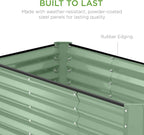 Best Choice Products 4x2x2ft Outdoor Metal Raised Garden Bed, Deep Root Box Planter for Vegetables, Flowers, Herbs, 119 Gallon Capacity, 100% Non Toxic Materials - Sage Green