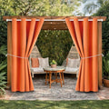 Waterproof Outdoor Curtain W52 x L84 - Grommet Top Sunlight Blocking Window Treatment Drapes Blackout Curtains for Home Bedroom Living Room Outdoor Patio Porch Pergola (Orange, 2 Panels)