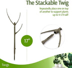 Stackable Plant Support Stakes, Indoor & Outdoor Houseplant Stem Support, Garden Accessories, Durable Trellis Alternative for Climbing & Potted Plants - Moonstone, 3 Pack, 17" L