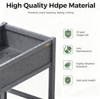 TT Nature HDPE Raised Garden Bed with Legs, Outdoor Elevated Planter Box for Vegetables, Herbs & Flowers, Weather-Resistant Raised Garden Beds for Patio, Balcony & Backyard Gardening
