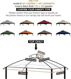 Eurmax USA High Performance Replacement Canopy Top for Lowe's Allen Roth Heavy Duty Gazebo Roof Gazebo Top with Air Vent 10X12 Cover #GF-12S004B-1, Replacement Top Only (Brown)