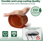 T4U Flower Pots 18-Pack, 5 Inch Plant Pot with Saucer and Drainage Hole, Durable Plastic Flower Pots, Small Pots for Plants, Violet, Succulent and Indoor Plant Decorative (18 Pack 5" Pot)