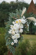 Artificial Flowers Wedding Arch Swags, 2-Piece Cream and Champagne Silk Kit