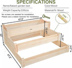 3-Tier Raised Garden Bed with Fabric Liner, Wood Elevated Planter Box with Dovetail Joint Design, 3 Dividable Bed Kit for Vegetables/Herbs/Flowers, Outdoor Gardening for Patio, Lawn, Balcony