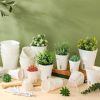 18 Pcs Self Watering Pots Plastic Plant 3 Sizes Flower Plant Pot with Inner White Flower Pots for Indoor House Plants Plastic Self Watering Pot for Herbs Flowers