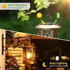 WdtPro Solar Lanterns Outdoor Lights, 6 Pack Bright Lanterns Outdoor Waterproof with Clip Patio Decor, Hanging Solar Lights for Outside Garden Yard Front Porch Table Decoration (Antique Copper)
