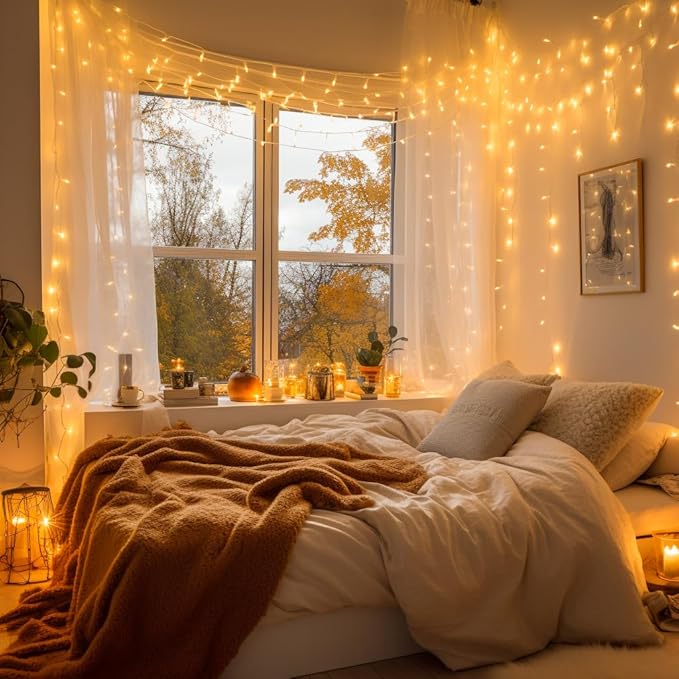String Lights, 1200 LED Warm White, 315 ft with 8 Modes and Remote