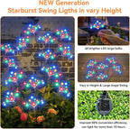 Solar Garden Lights 2 Pack Waterproof Solar Swaying Starburst Light Outdoor Lights for Yard Patio Walkway Pathway Party Wedding Christmas Decorative, Multicolor
