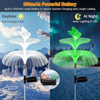6 Pack Solar Garden Lights, Gardening Birthday Gifts for Mom Grandma Women, Waterproof 7 Color Changing Jellyfish Light with Butterfly Solar Flower Lights for Outdoor Pool Yard Garden Decor