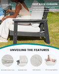Outdoor Sofa Set of 2, Wood-Like HDPE Patio Chairs with Khaki Cushions