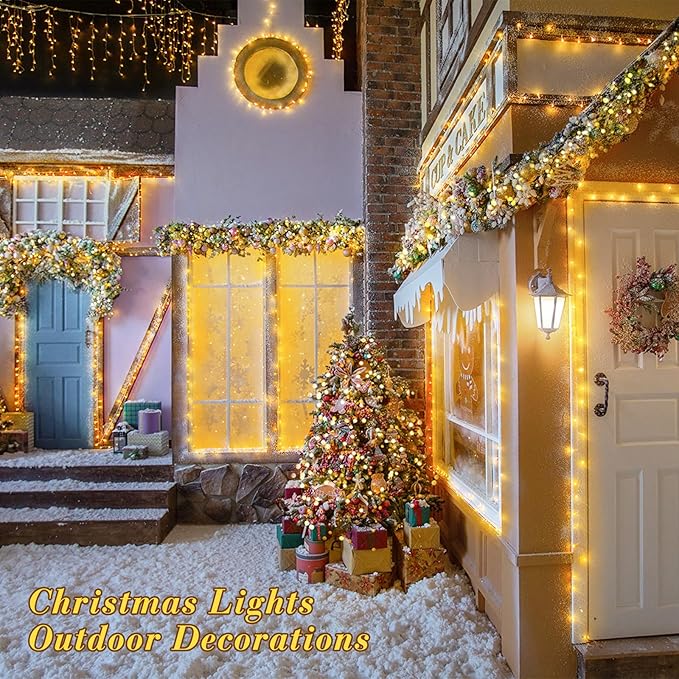 String Lights, Warm White LED, Connectable, IP44 Waterproof for Outdoor Use