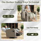 LayinSun Oversized Wicker Outdoor Swivel Glider Recliner with Adjustable Backrest & Footrest, Patio Reclining Lounge Chair