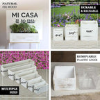 Efavormart 18"x6" Whitewash Wood Planter Box with Plastic Liner, DIY Rustic Rectangle Wooden Box for Succulents, Wedding Table Centerpieces and Farmhouse Party Decor