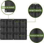 Hanging Planting Grow Bags, 12 Pockets Hanging Vertical Wall Planter Wall Mounted Grow Bag Outdoor Indoor Gardening Vertical Greening Flower Container, Planting Bags Storage Bags(0.6 m × 0.8 m, Black)