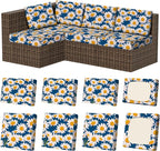Cushion Covers 8 Pack Stretch Fit Daisy Flower Patio Slipcovers