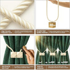 Hion Magnetic Curtain Tiebacks Beige 6 Pack, Curtain Tiebacks Buckles Holdbacks Holders Hooks Clip for Home Bedroom Office Decorative Thick or Thin Curtain