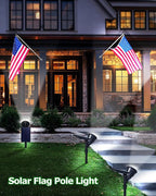 Solar Spot Lights Outdoor, 18 LED Bright Solar Powered Lights Outdoor Waterproof IP65 with 2 Modes Auto On/Off Landspace Flood Light for Flag Pole Palm Tree Sign Statue Garden Yard Patio (2 Pack)