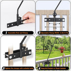 FEED GARDEN 2 Pack 13.5 Inch Deck Hooks for Vertical Railing, Adjustable Deck Bird Feeder Hanger for Hanging Lanterns, Wind Chimes, Flower Baskets, Suet Feeders