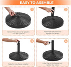 Yaheetech 31lbs Umbrella Base, Heavy Duty Patio Umbrella Base Stand, Round Resin Umbrella Base Stand, Outdoor Market Umbrella Base for Garden, Backyard, Beach