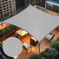 Artpuch Waterproof Sun Shade Sail, 12'x12' Light Grey Rectangular, UV Resistant Rain Canopy, Curved Edges Shade Cloth for Outdoor Patio, Deck, Yard (Customizable)