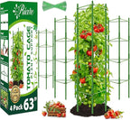 Riare 4 Pack 5.2 FT Tomato Cages for Garden- 63inches Heavy Duty Tomato Stakes and Supports, Adjustable Tall Tomato Plant Support Trellis for Pots, Raised Garden Bed, Climbing Vegetables Plants