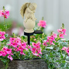 Solar Garden Angel Lights, Waterproof Outdoor Garden Angels Statue Decorations Angels Solar Lights for Cemetery Gravesite Grave Outside Yard Patio Lawn Porch (Sleeping Angel)
