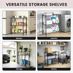 Xcity Storage Shelves, 3 Tier Heavy Duty Metal Shelving Unit, 1200 LBS Capacity Adjustable Steel Wire Shelf Organizer for Pantry, Kitchen, Garage, 14" D x 36" W x 36" H, Black