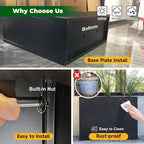 Black Steel Metallic Heavy Planter 30" x 12" x 24" for Outdoor Plants Metal Long Outdoor Planter Spliced Flower Box with Partitions for Outside,Indoor,Garden (Black, 30 * 12 * 24)