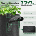 T4U 5 Gallon Grow Bags, Upgrade Grow Bags with Handles, Heavy Duty Thickened Nonwoven Fabric Pots, 5 Gallon Pots for Plants, Strawberry, Cherry Tomatoes (10 Pack)