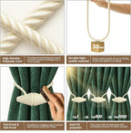 Hion Magnetic Curtain Tiebacks Beige 2pcs, Curtain Tiebacks Buckles Holdbacks Holders Hooks Clip for Home Bedroom Office Decorative Curtain