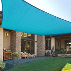 LOVE STORY Custom Size 10'x12' Turquoise Blue Sun Shade Sail Rectangle UV Block Canopy Patio Sail Sunshades Fabric for Outdoor Garden Carport (We Make Custom Size)