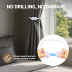 Hion Magnetic Curtain Tiebacks White 4 Pack, Curtain Tiebacks Buckles Holdbacks Holders Hooks Clip for Home Bedroom Office Decorative Thick or Thin Curtain