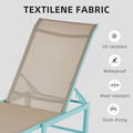 Lounge Chairs, Blue Aluminum Frame, 5-Position Textilene Recliner