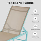 Lounge Chairs, Blue Aluminum Frame, 5-Position Textilene Recliner