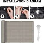 LOVE STORY Balcony Privacy Screen, 3.3'x19.7' Deck Shield Screen Fence Cover,UV Protection and Weather-Resistant,3FT Height for Deck, Patio, Backyard, Outdoor Pool, Porch, Railing, Beige-Grey