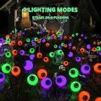 BrizLabs 6 Pack 36 LED Halloween Solar Eyeball Lights, 2 Modes Outdoor Halloween Pathway Lights, Solar Spooky Path Light Waterproof, Swaying Firefly Light for Yard Garden Lawn, Orange & Purple & Green