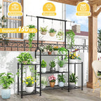Simple Trending Plant Stand Indoor Outdoor, Metal 3 Tier Tall Hanging Plant Shelf for Multiple Flower Planter Large Heavy Duty Ladder Plant Holder for Garden, Black