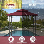 AECOJOY 8' x 5' Grill Gazebo, Grill Canopy for Outdoor Grill, 2- Tier BBQ Gazebo Shelter for Patio, Backyard and More (Wine Red)