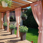 SpaceDresser Waterproof Outdoor Sheer Curtains for Patio - 2 Panels Rod Pocket Indoor Voile Sheer Curtain for Living Room,100W x 108L inch, Blush