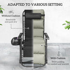 Outsunny Zero Gravity Chairs Set of 2, Reclining Folding Zero Gravity Lounge Chair, Outdoor Lounge Chairs with Removable Cushion, Headrest, and Cup Phone Holder Tray for Patio, Beach, Gray